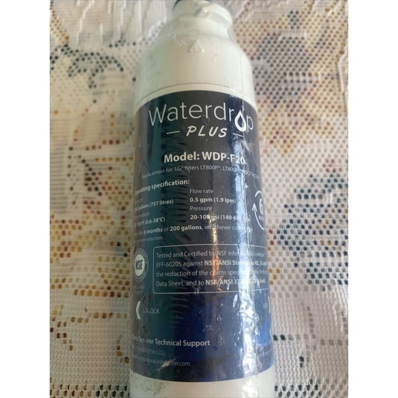 Waterdrop Plus WDP-F20 Refrigerator Replacement Water Filter New Sealed - Picture 2 of 15